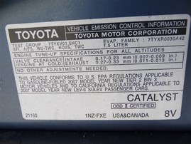 2007 Toyota Prius Sky Blue 1.5L AT #Z23371